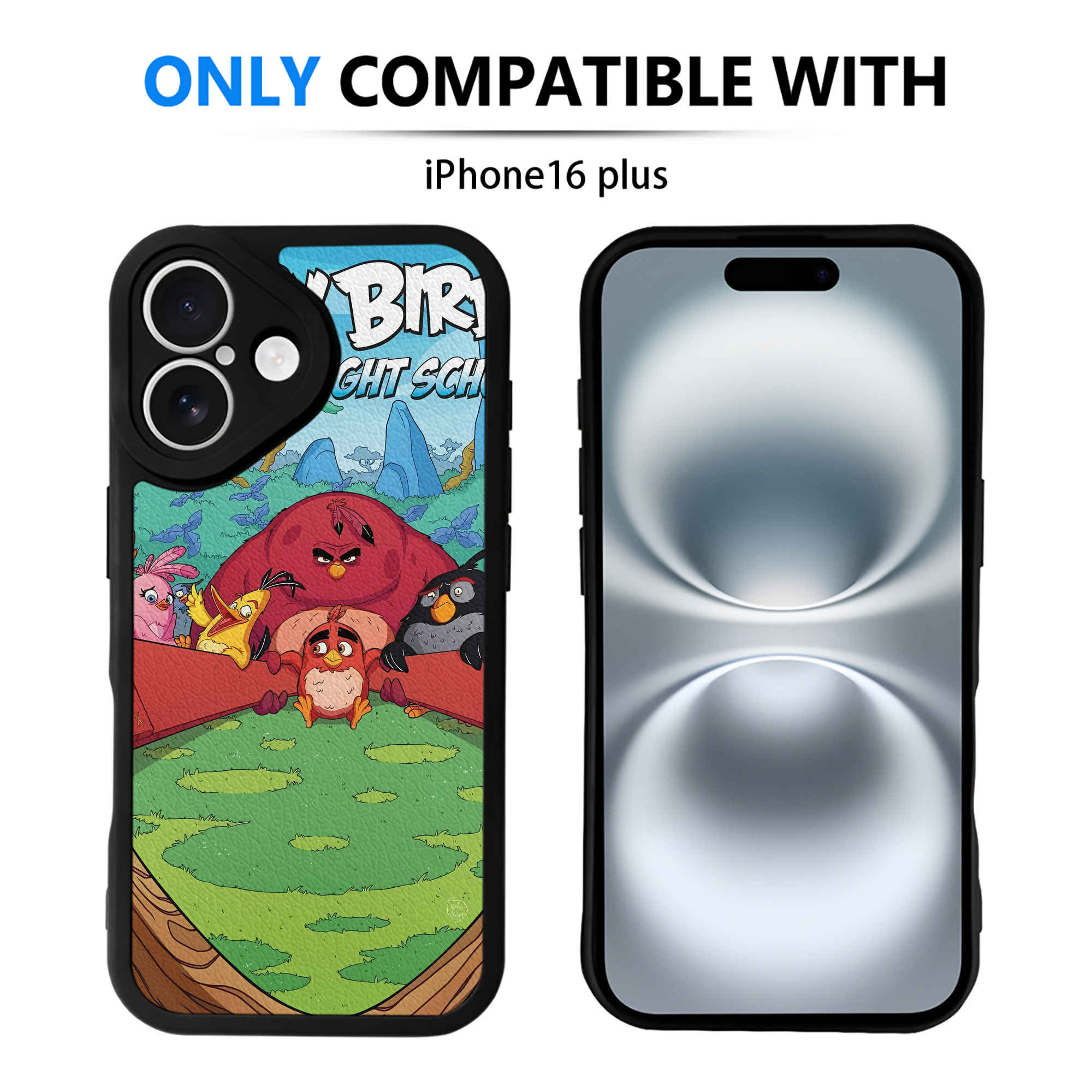 （画像用） Angry Birds アングリーバード 【iPhone 16シリーズ対応】シリコンスマホケース（レザー調） 材質：シリコン